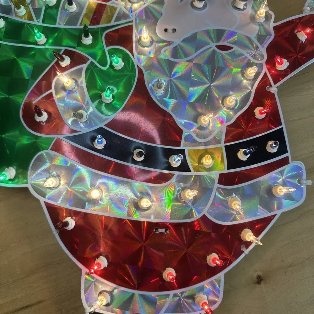 VTG Noma Christmas Expressions 70 Light Holographic Waving‎ Santa 19